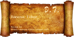 Dancsa Tibor névjegykártya
